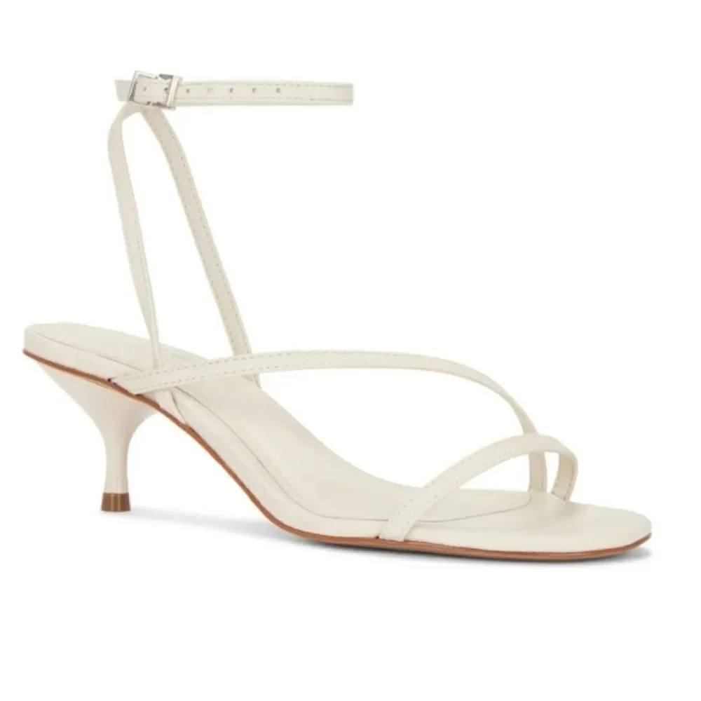 NEW Schutz Helene Kitten Heel Strappy Gladiayor Sandal in Pearl White SIZE 11